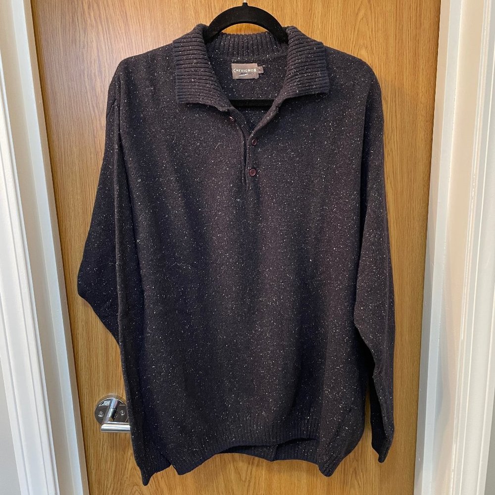 Chevignon 3-Button Neck Sweater XL 2000s Vintage